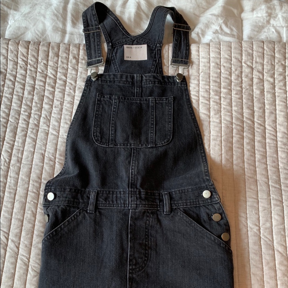ASOS Black Denim Overall Dress